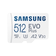 Карта памяти microSDXC Samsung 512Gb Class10 UHS-I U3+ SD Adapter (MB-MC512KA)