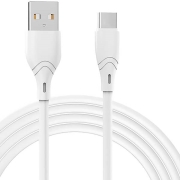 Кабель USB Type-C Carmega Type-C PVC 1м White (CAR-C-AC-PVC-1M-WH)