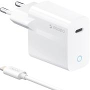 Сетевое зарядное устройство Deppa USB Type-C 20Вт + дата-кабель USB-C-Lightning MFI белый (11425)