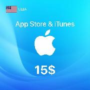 Пополнение электронного кошелька Apple App Store/iTunes 15$ (регион USA)