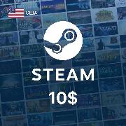 Игровая валюта PC Steam Wallet Пополнение кошелька 10$ (регион USA)