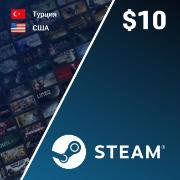 Игровая валюта PC Steam Wallet Пополнение Steam 10$ (регион TR, US)