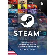 Игровая валюта PC Steam Wallet Карта оплаты Steam 5 USD USA