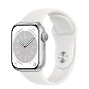 Восстановленные смарт-часы Apple Watch Series 8 41mm Silver Aluminum Case with White Sport Band, размер S/M (MP6K3), отличный