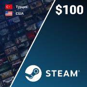 Игровая валюта PC Steam Wallet Пополнение Steam 100$ (регион TR, US)