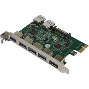 PCI-e RAID контроллер ExeGate EXE-317 PCI-E x1 v2.0 5*USB3.0 ext. + 2*USB3.0 in