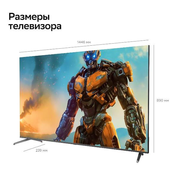 Умный телевизор Sber SDX-65UQ5233 с GigaChat на ОС Салют ТВ