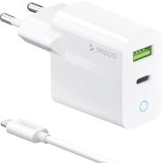network-charger-deppa-usb-c-usb-a-20w-data-cable-usb-c-lightning-mfi-1.2m-white-11396