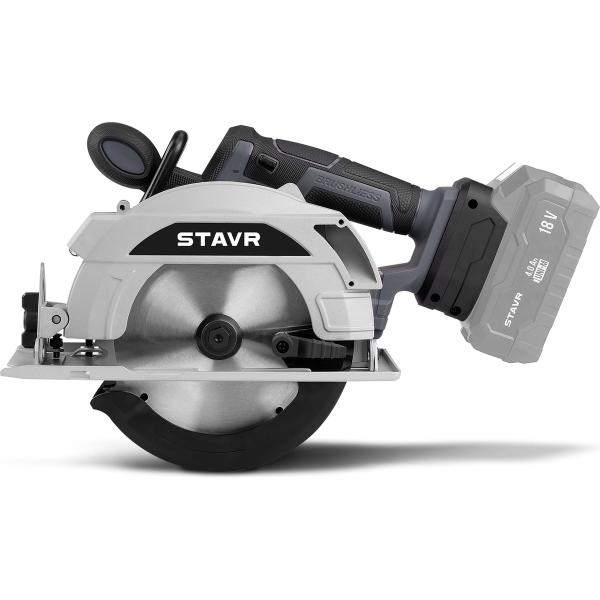 circular-saw-accumulator-stavr-18v-uni-m-165mm-stavr-scw-18bl-165-bl-disk-165-20mm-depth-55mm-36mm-90g-4-7000rpm-hook-without-akb-and-charger-disk-stop-9021000076-4