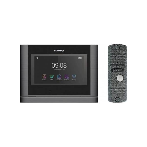 kit-video-intercom-and-call-panels-commax-cdv-704mf-dark-silver-black-smog-avc-305-silver-cdv-704mfdarksilverblacksmog-avc305s-1