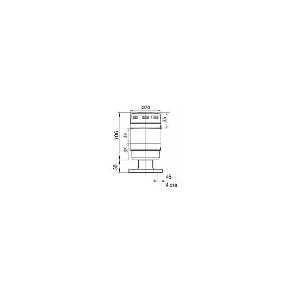 light-signal-column-xson-d-70mm-stand-30mm-constant-sound-color-red-12-24-v-dc-ip53-xson-btl70bk-s1afr-ln24-30-3