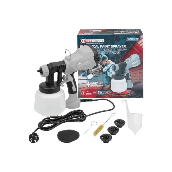 spray-gun-hand-held-electric-forcekraft-230v-400w-capacity-tank-1l-max-consumption-paint-800mlmin-fk-sg100-640h65060-1