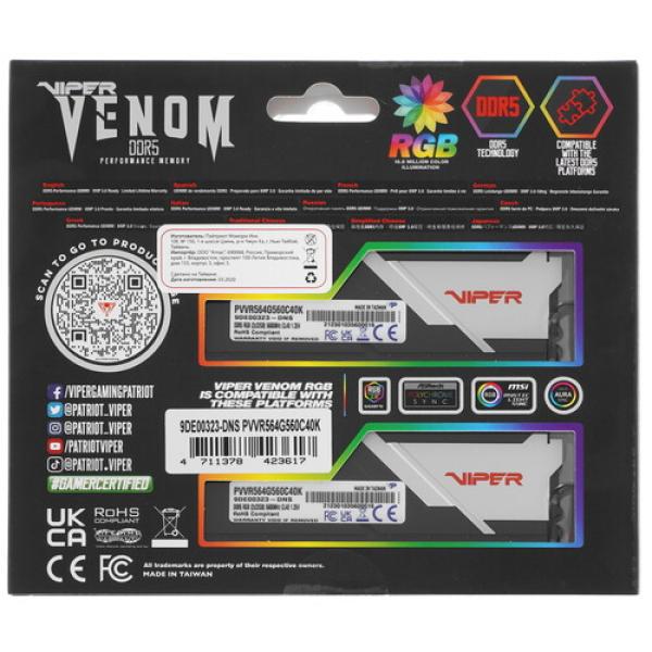 ram-patriot-viper-venom-rgb-pvvr564g560c40k-64gb-4