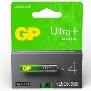 Батарейки GP ААА мизинчиковые алкалиновые Ultra Plus Alkaline, набор 4 шт (24AUPA21-BC4)