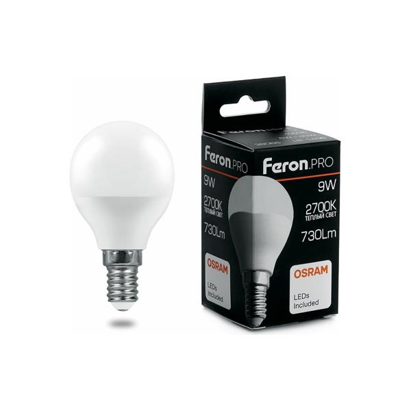 feron-pro-lb-1409-sharik-e14-9w-2700k-38077