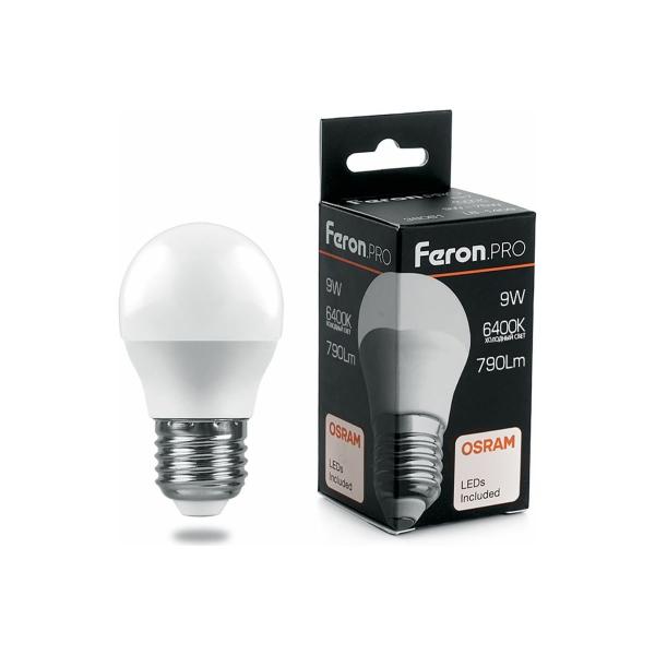 feron-pro-lb-1409-sharik-e27-9w-6400k-osram-38082