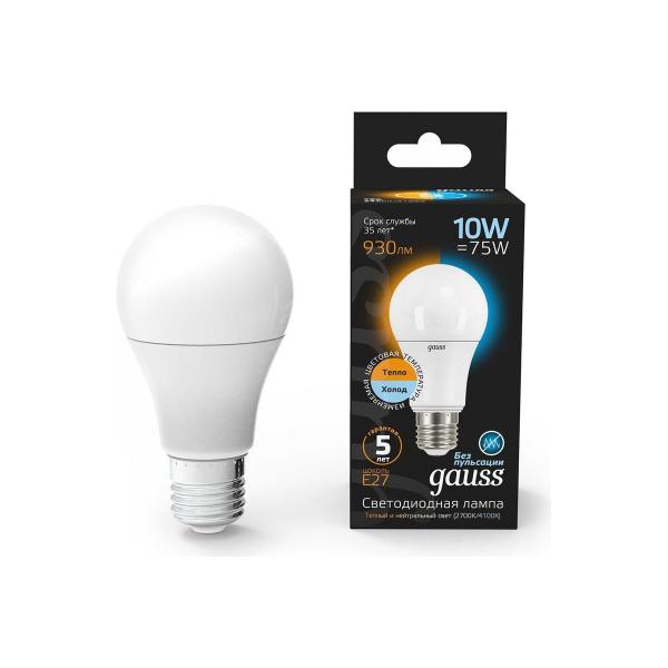 gauss-a60-10w-e27-930lm-3000k-4100k-ctc-1-10-50-102502110-t