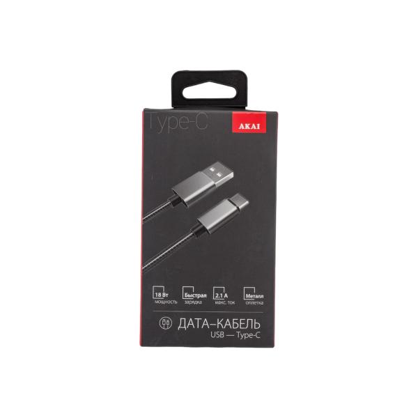 akai-razem-type-c-1m-opletka-metall-serebryanyj-ce-442s