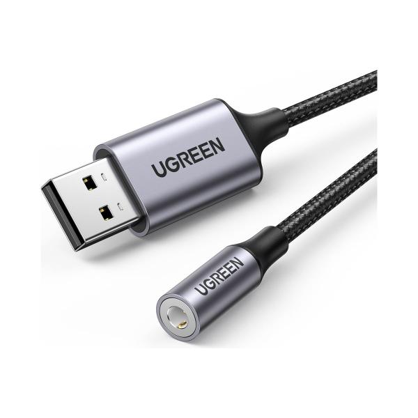 ugreen-cm477-30757-usb-2-0-to-3-5mm-audio-aluminum-alloy-dlina-25-sm-tsvet-temno-seryj-30757