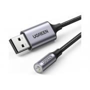 ugreen-cm477-30757-usb-2-0-to-3-5mm-audio-aluminum-alloy-dlina-25-sm-tsvet-temno-seryj-30757