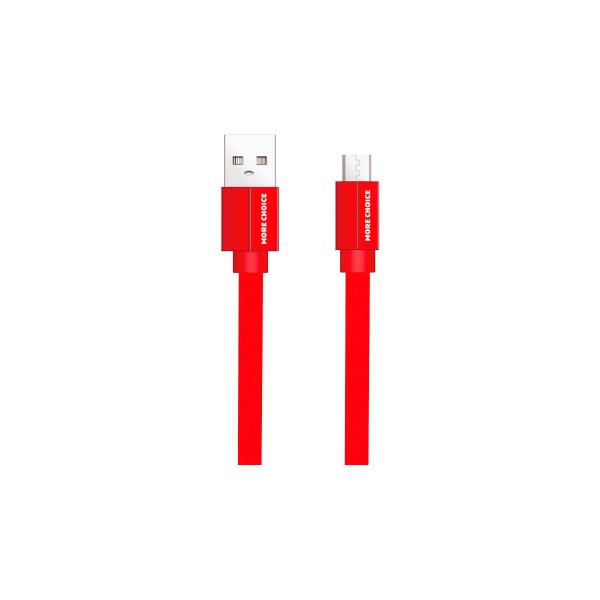 more-choice-usb-2-1a-micro-ploskij-usb-k20mr-nejlon-1m