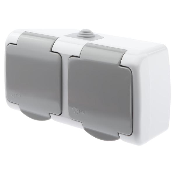 intro-atlantic-5-203-03-dvojnaya-s-zazemleniem-schuko-16a-otkrytoj-ustanovki-seryj-b0051060