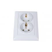 intro-solo-4-205-01-s-zazemleniem-dvojnaya-2x2p-e-schuko-16a-250v-ip20-su-belyj-b0053674