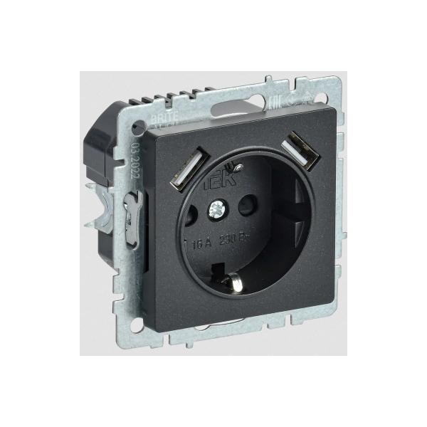iek-brite-s-zazemleniem-s-zaschitnymi-shtorkami-16a-s-usb-a-a-5v-2-1a-ryush10-1-brch-blackyj-br-r14-16-u21-d21-k02
