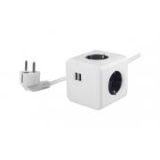 rocketsocket-cube-extended-4-euro-16a-2-usb-a-s-blokom-5v-2-1a-1-5-m-tsvet-seryj-gns1404
